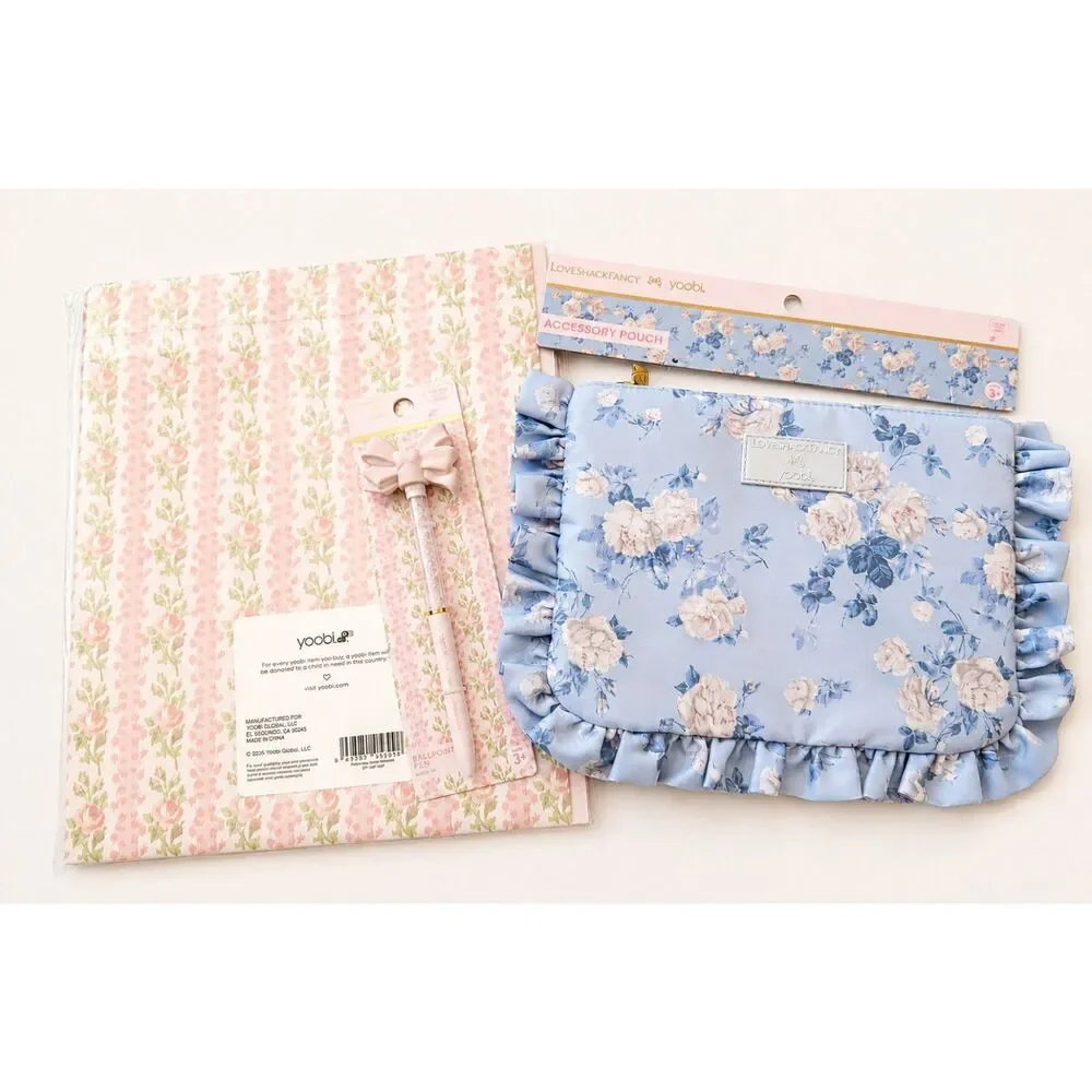 LoveShackFancy x Yoobi 4-Piece Floral School Supply Set — NEW